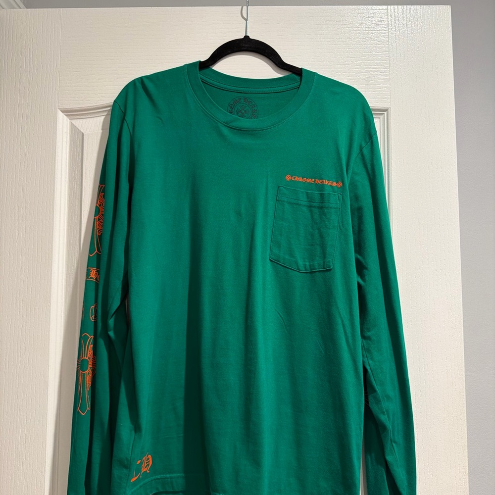 Chrome Hearts Horseshoe Cross
Logo Long-Sleve 'Green/Orange'